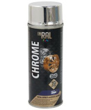 Лак аэроз.INRAL CHROME акриловый, серебристый, 400мл /23371/